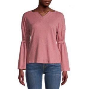 388- Baea NWT Mauve Bell Long Sleeve Top, Size Large.